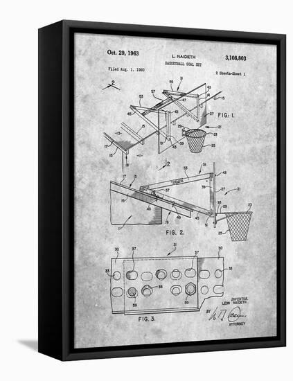 PP454-Slate Basketball Adjustable Goal 1962 Patent Poster-Cole Borders-Framed Premier Image Canvas