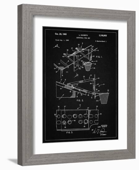 PP454-Vintage Black Basketball Adjustable Goal 1962 Patent Poster-Cole Borders-Framed Giclee Print