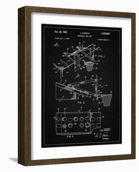 PP454-Vintage Black Basketball Adjustable Goal 1962 Patent Poster-Cole Borders-Framed Giclee Print