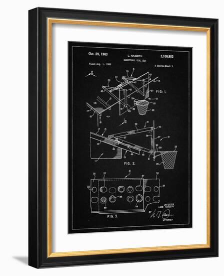 PP454-Vintage Black Basketball Adjustable Goal 1962 Patent Poster-Cole Borders-Framed Giclee Print