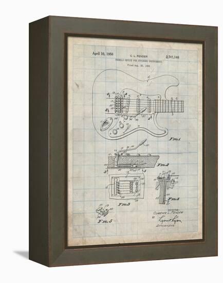 PP46 Antique Grid Parchment-Borders Cole-Framed Premier Image Canvas