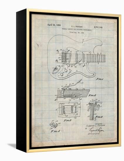 PP46 Antique Grid Parchment-Borders Cole-Framed Premier Image Canvas