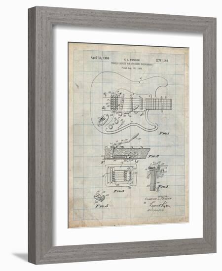 PP46 Antique Grid Parchment-Borders Cole-Framed Giclee Print