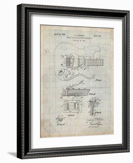 PP46 Antique Grid Parchment-Borders Cole-Framed Giclee Print