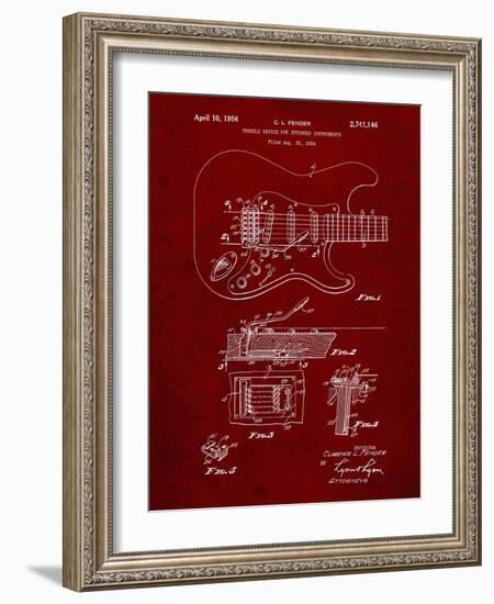 PP46 Burgundy-Borders Cole-Framed Giclee Print