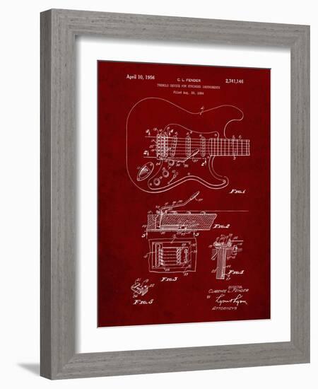 PP46 Burgundy-Borders Cole-Framed Giclee Print