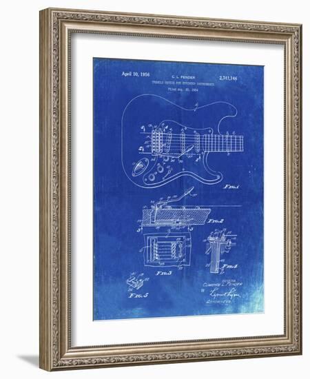 PP46 Faded Blueprint-Borders Cole-Framed Giclee Print