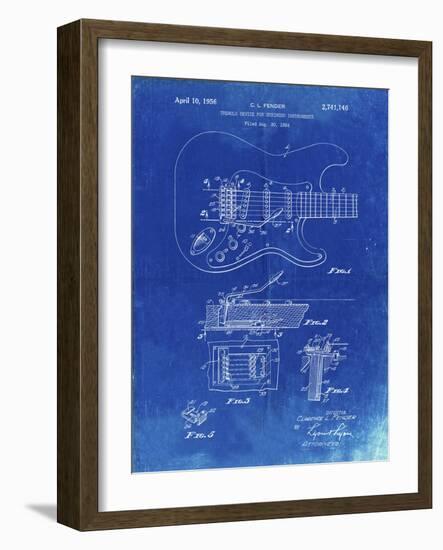 PP46 Faded Blueprint-Borders Cole-Framed Giclee Print