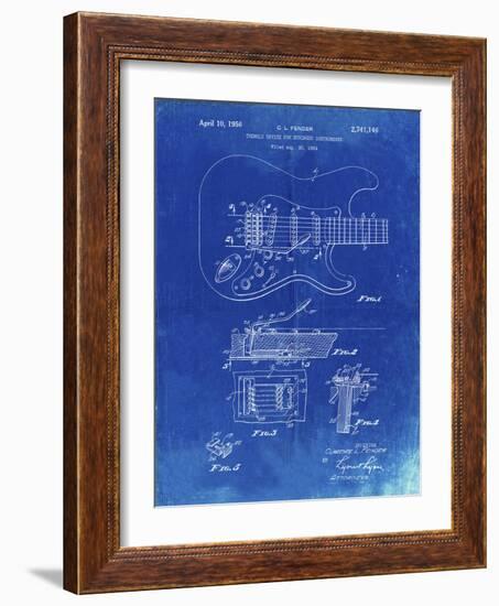 PP46 Faded Blueprint-Borders Cole-Framed Giclee Print