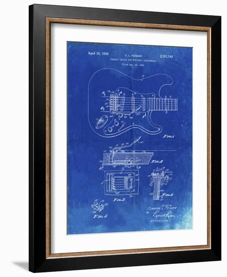 PP46 Faded Blueprint-Borders Cole-Framed Giclee Print