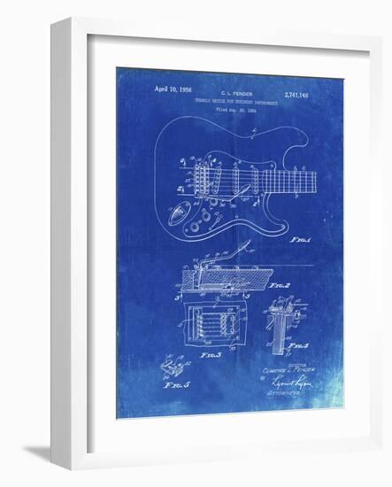 PP46 Faded Blueprint-Borders Cole-Framed Giclee Print