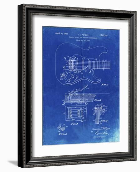 PP46 Faded Blueprint-Borders Cole-Framed Giclee Print