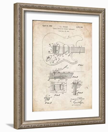 PP46 Vintage Parchment-Borders Cole-Framed Giclee Print