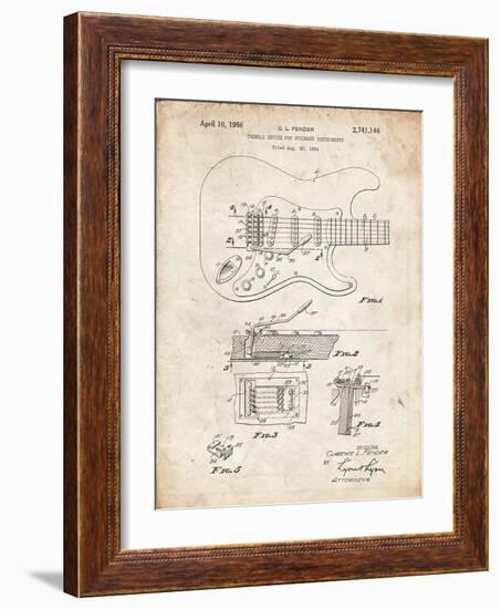 PP46 Vintage Parchment-Borders Cole-Framed Giclee Print