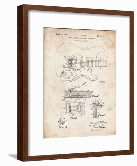 PP46 Vintage Parchment-Borders Cole-Framed Giclee Print