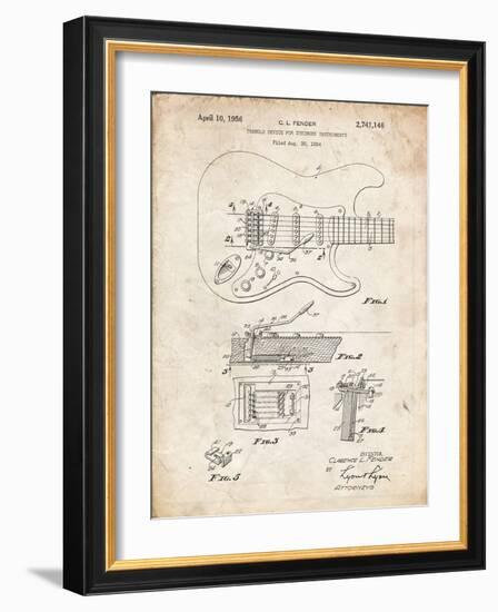 PP46 Vintage Parchment-Borders Cole-Framed Giclee Print