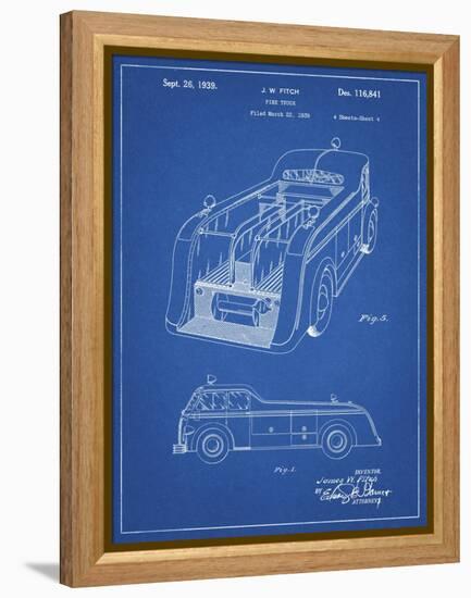 PP462-Blueprint Firetruck 1939 Two Image Patent Poster-Cole Borders-Framed Premier Image Canvas