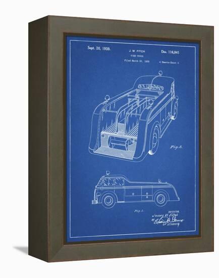 PP462-Blueprint Firetruck 1939 Two Image Patent Poster-Cole Borders-Framed Premier Image Canvas