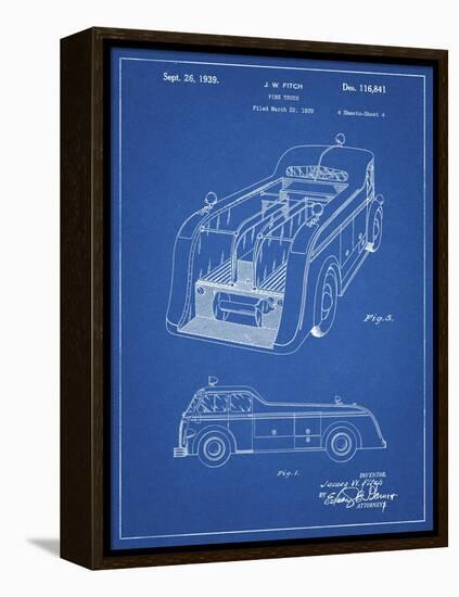 PP462-Blueprint Firetruck 1939 Two Image Patent Poster-Cole Borders-Framed Premier Image Canvas