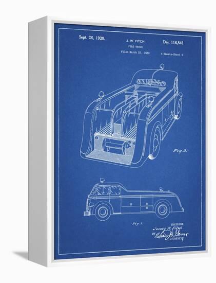 PP462-Blueprint Firetruck 1939 Two Image Patent Poster-Cole Borders-Framed Premier Image Canvas