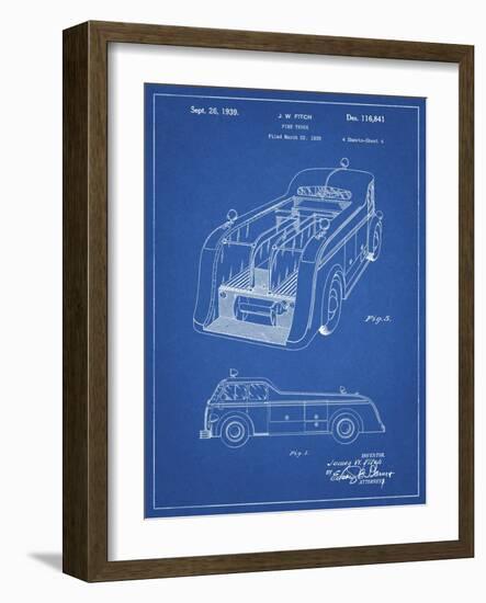 PP462-Blueprint Firetruck 1939 Two Image Patent Poster-Cole Borders-Framed Giclee Print