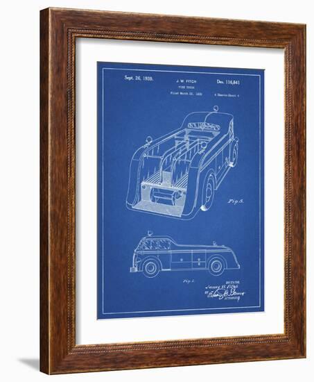 PP462-Blueprint Firetruck 1939 Two Image Patent Poster-Cole Borders-Framed Giclee Print