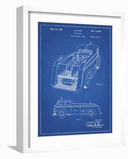 PP462-Blueprint Firetruck 1939 Two Image Patent Poster-Cole Borders-Framed Giclee Print