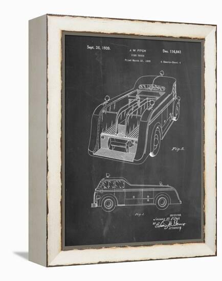 PP462-Chalkboard Firetruck 1939 Two Image Patent Poster-Cole Borders-Framed Premier Image Canvas