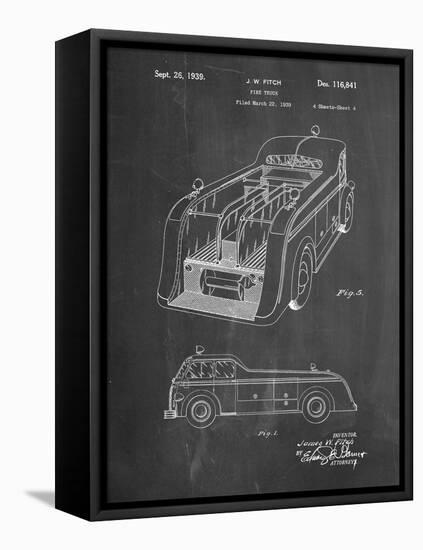 PP462-Chalkboard Firetruck 1939 Two Image Patent Poster-Cole Borders-Framed Premier Image Canvas