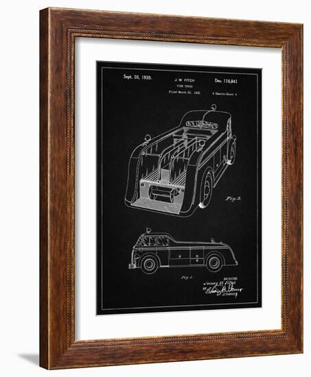 PP462-Vintage Black Firetruck 1939 Two Image Patent Poster-Cole Borders-Framed Giclee Print