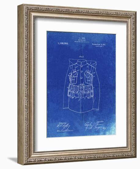 PP465-Faded Blueprint World War 1 Military Coat Patent Poster-Cole Borders-Framed Giclee Print