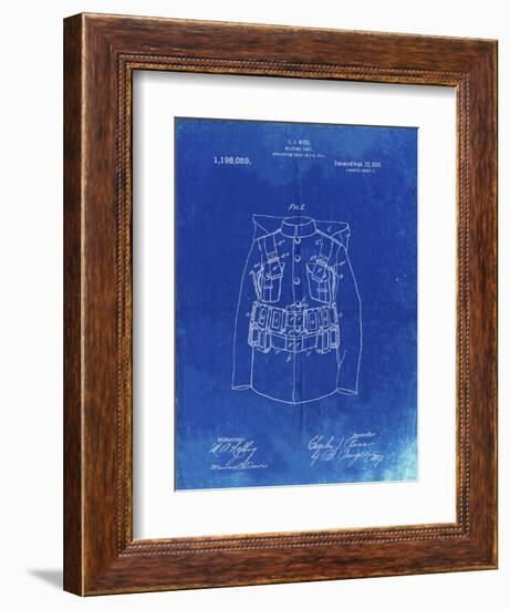 PP465-Faded Blueprint World War 1 Military Coat Patent Poster-Cole Borders-Framed Giclee Print