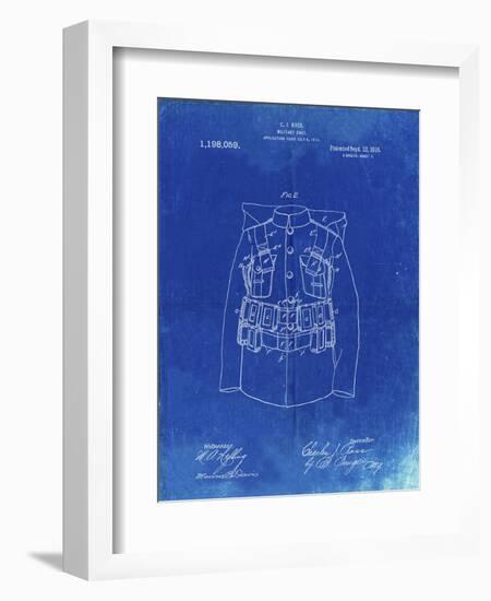 PP465-Faded Blueprint World War 1 Military Coat Patent Poster-Cole Borders-Framed Giclee Print