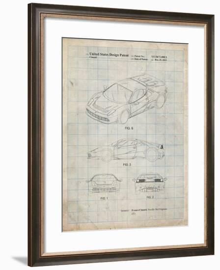 PP466-Antique Grid Parchment Ferrari 2012 SP12 Patent Poster-Cole Borders-Framed Giclee Print