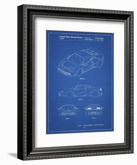 PP466-Blueprint Ferrari 2012 SP12 Patent Poster-Cole Borders-Framed Giclee Print