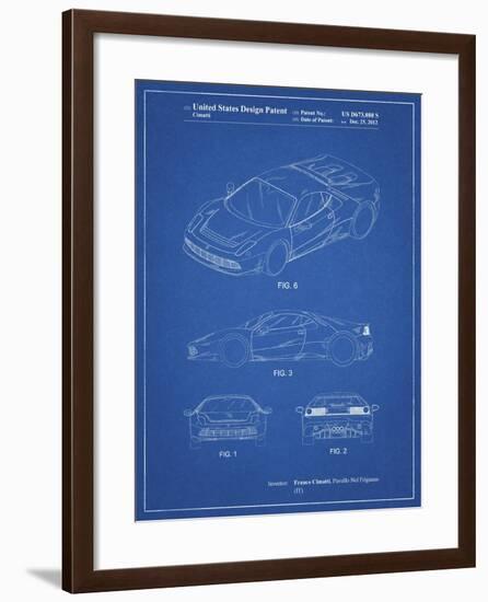 PP466-Blueprint Ferrari 2012 SP12 Patent Poster-Cole Borders-Framed Giclee Print