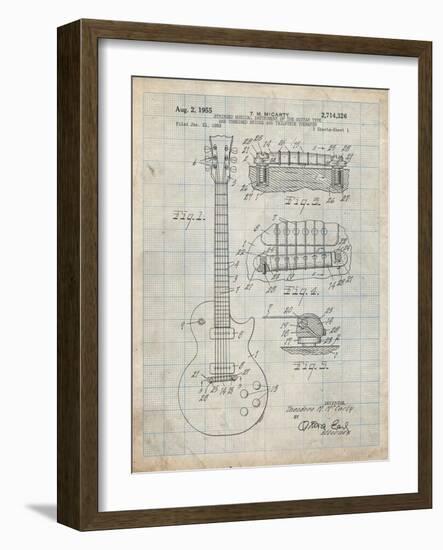 PP47 Antique Grid Parchment-Borders Cole-Framed Giclee Print