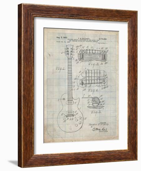 PP47 Antique Grid Parchment-Borders Cole-Framed Giclee Print
