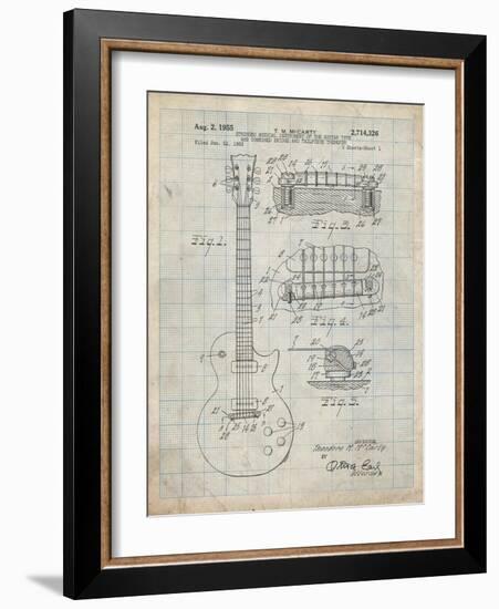 PP47 Antique Grid Parchment-Borders Cole-Framed Giclee Print