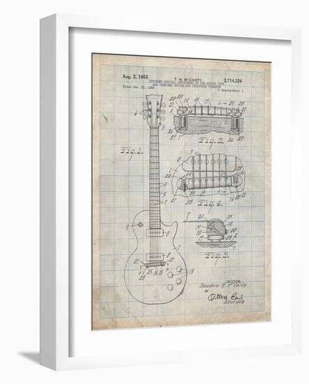 PP47 Antique Grid Parchment-Borders Cole-Framed Giclee Print