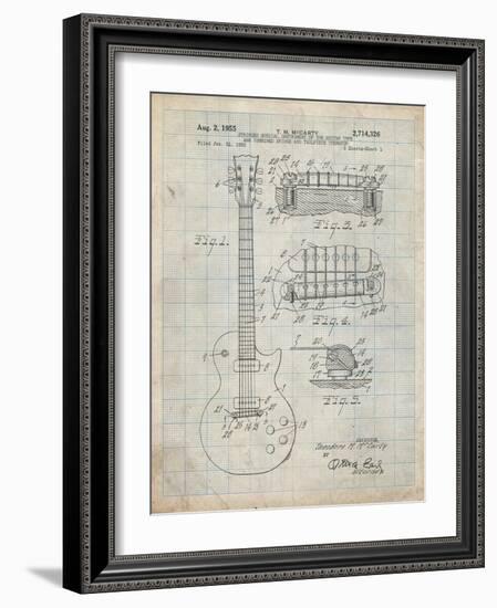 PP47 Antique Grid Parchment-Borders Cole-Framed Giclee Print