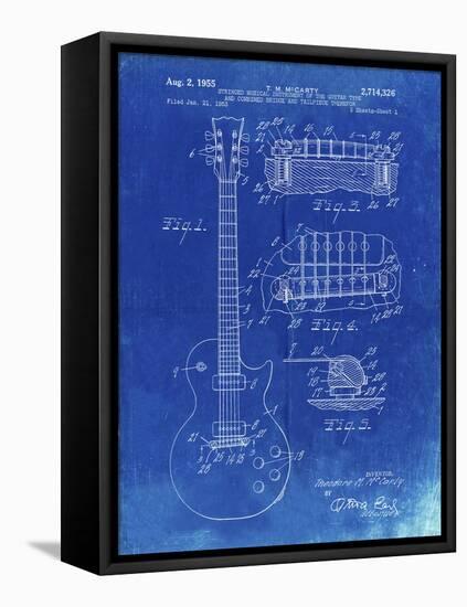 PP47 Faded Blueprint-Borders Cole-Framed Premier Image Canvas