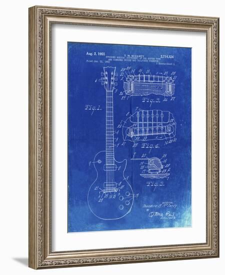 PP47 Faded Blueprint-Borders Cole-Framed Giclee Print