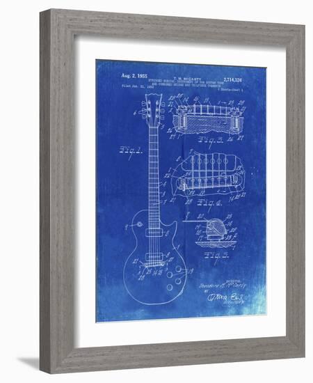 PP47 Faded Blueprint-Borders Cole-Framed Giclee Print