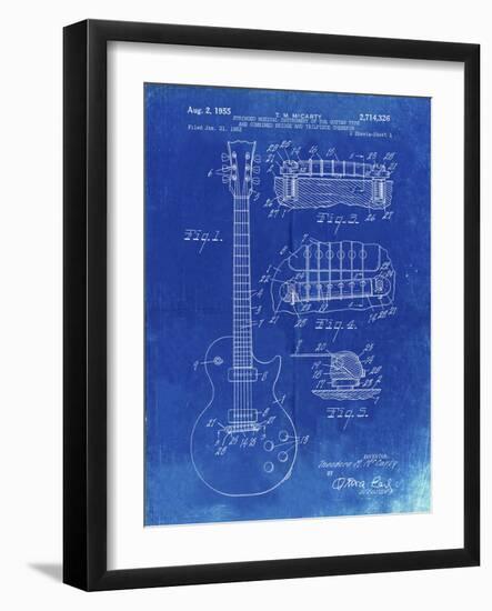 PP47 Faded Blueprint-Borders Cole-Framed Giclee Print