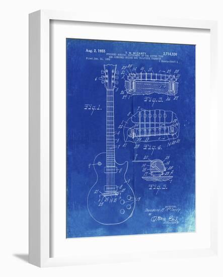 PP47 Faded Blueprint-Borders Cole-Framed Giclee Print