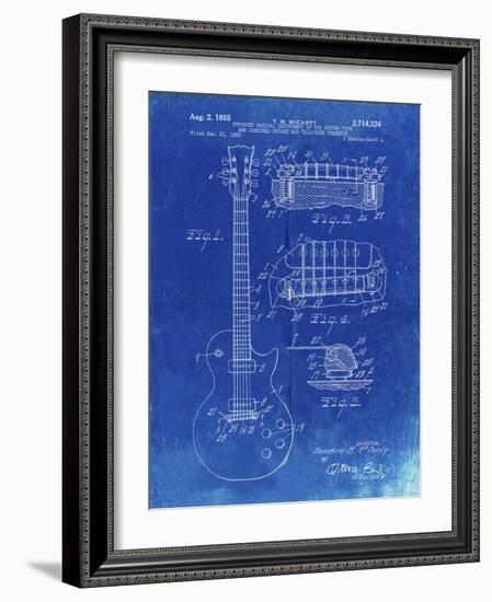 PP47 Faded Blueprint-Borders Cole-Framed Giclee Print