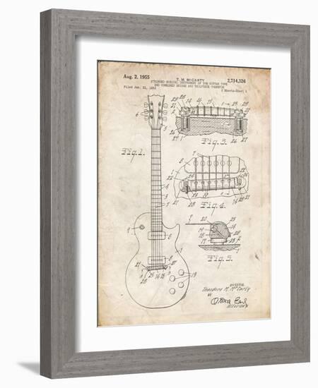 PP47 Vintage Parchment-Borders Cole-Framed Giclee Print