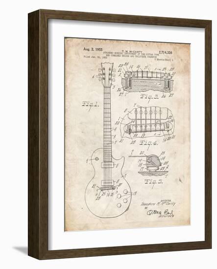 PP47 Vintage Parchment-Borders Cole-Framed Giclee Print