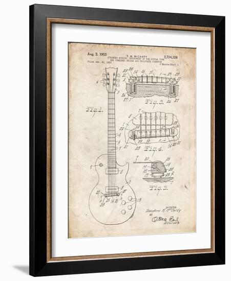 PP47 Vintage Parchment-Borders Cole-Framed Giclee Print